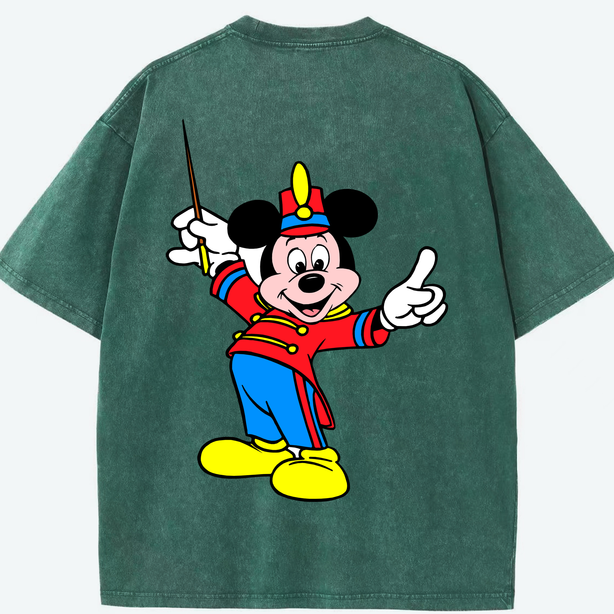 （画像用） ミッキーマウス Mickey Mouse 綿100% ヴィンテージ風 半袖Tシャツ（背面プリント）